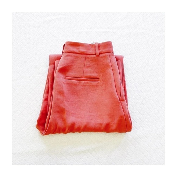 Zara Wide Leg Pink Pant / Slacks Pockets Pleated Hem SZXS NWOT - Picture 1 of 7